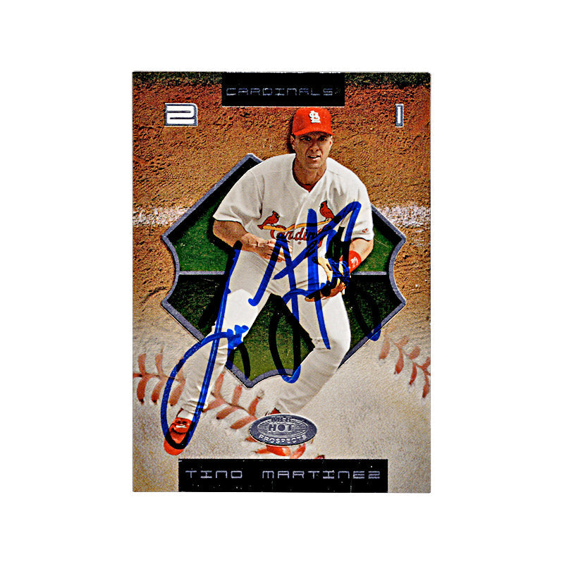 2002 Fleer Hot Prospects Tino Martinez Autograph Auto Signed Signature Cardinals