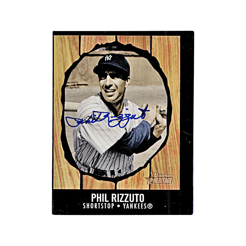 2003 Bowman Heritage Wood Frame Phil Rizzuto Autograph Auto Signed Signature