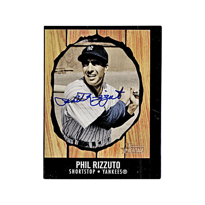 2003 Bowman Heritage Wood Frame Phil Rizzuto Autograph Auto Signed Signature