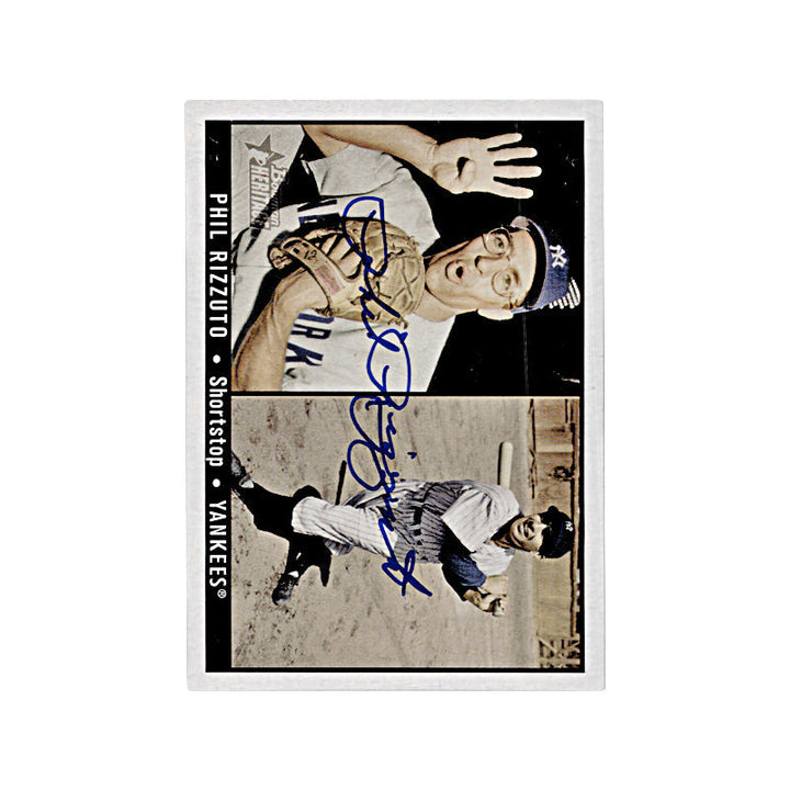 2003 Bowman Heritage 4 Fingers/Hitting Phil Rizzuto Autograph Auto Signed
