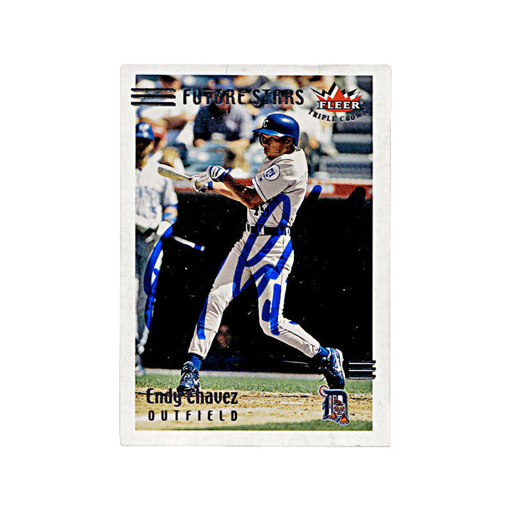 2002 Fleer Triple Crown Endy Chavez Autograph Auto Signed Signature Tigers