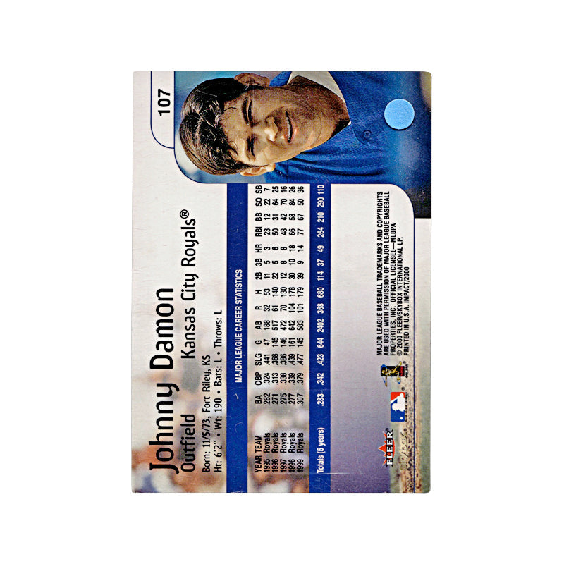 2000 Fleer Impact Johnny Damon Autograph Auto Signed Signature KC Royals