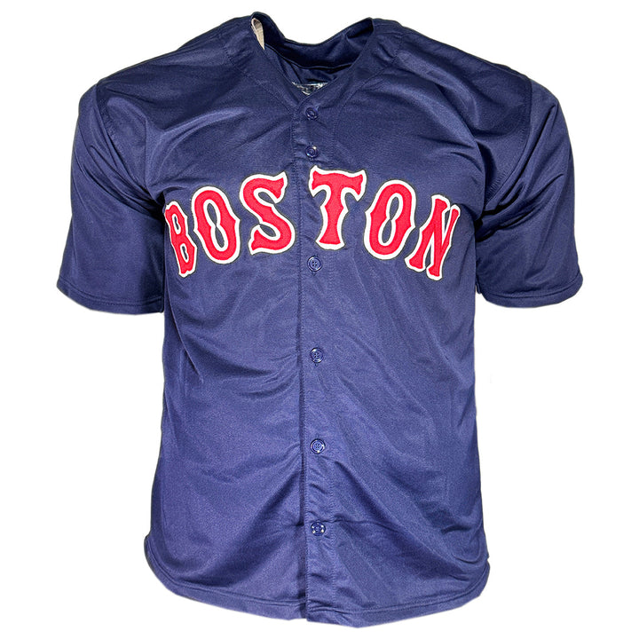 Brayan Bello Signed Boston Navy Baseball Jersey Silver Ink (Beckett)