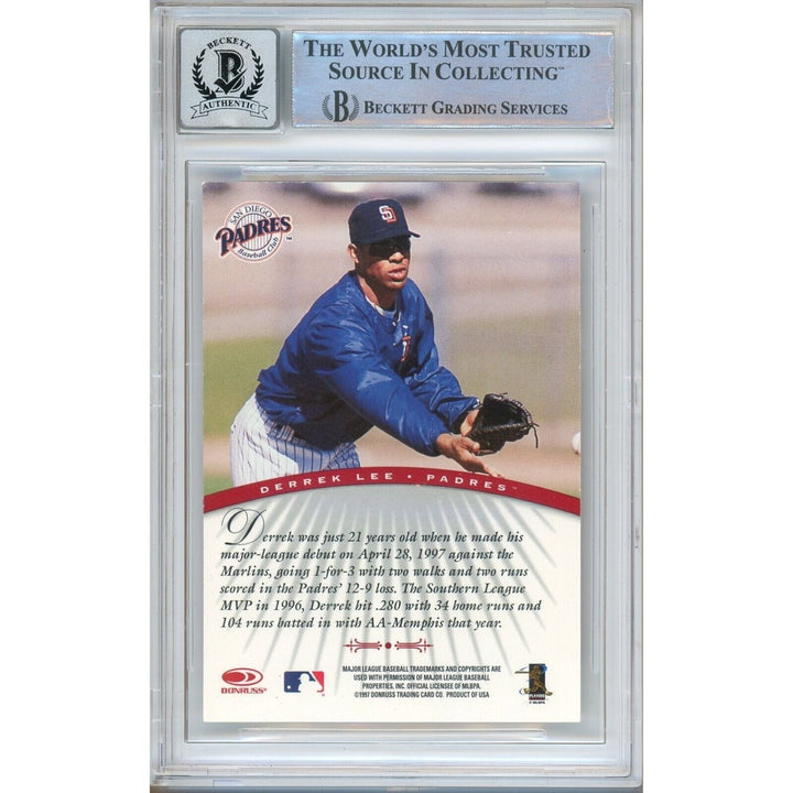 Derrek Lee San Diego Padres Signed 1997 Donruss Signature Autographs BGS Auto 10 Slab