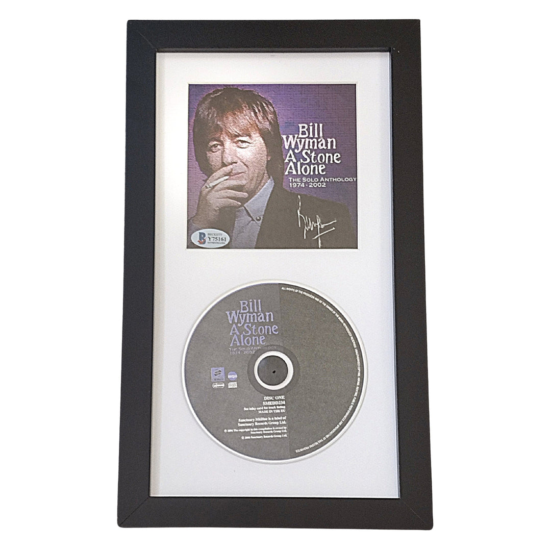 Bill Wyman Signed A Stone Alone CD Cover Framed Wall Display Beckett - The Rolling Stones