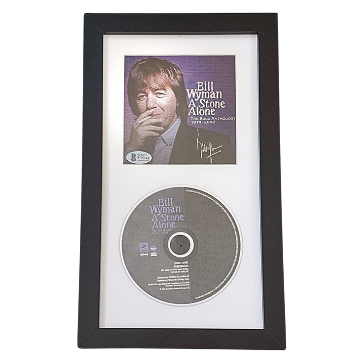 Bill Wyman Signed A Stone Alone CD Cover Framed Wall Display Beckett - The Rolling Stones