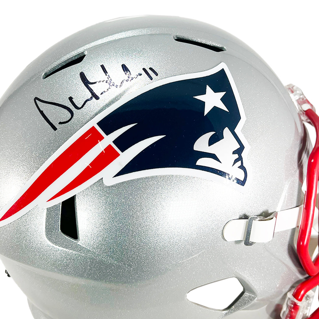 Drew Bledsoe Signed New England Patriots Speed Full-Size Replica Football Helmet (Beckett)
