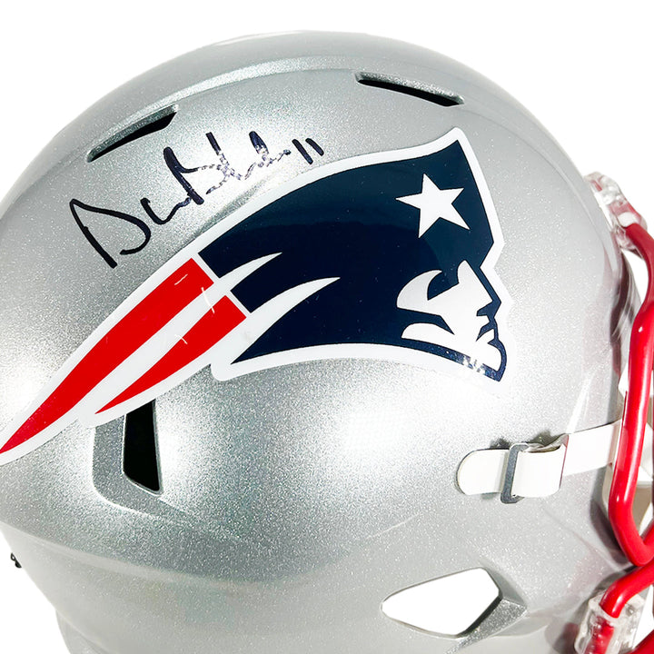 Drew Bledsoe Signed New England Patriots Speed Full-Size Replica Football Helmet (Beckett)