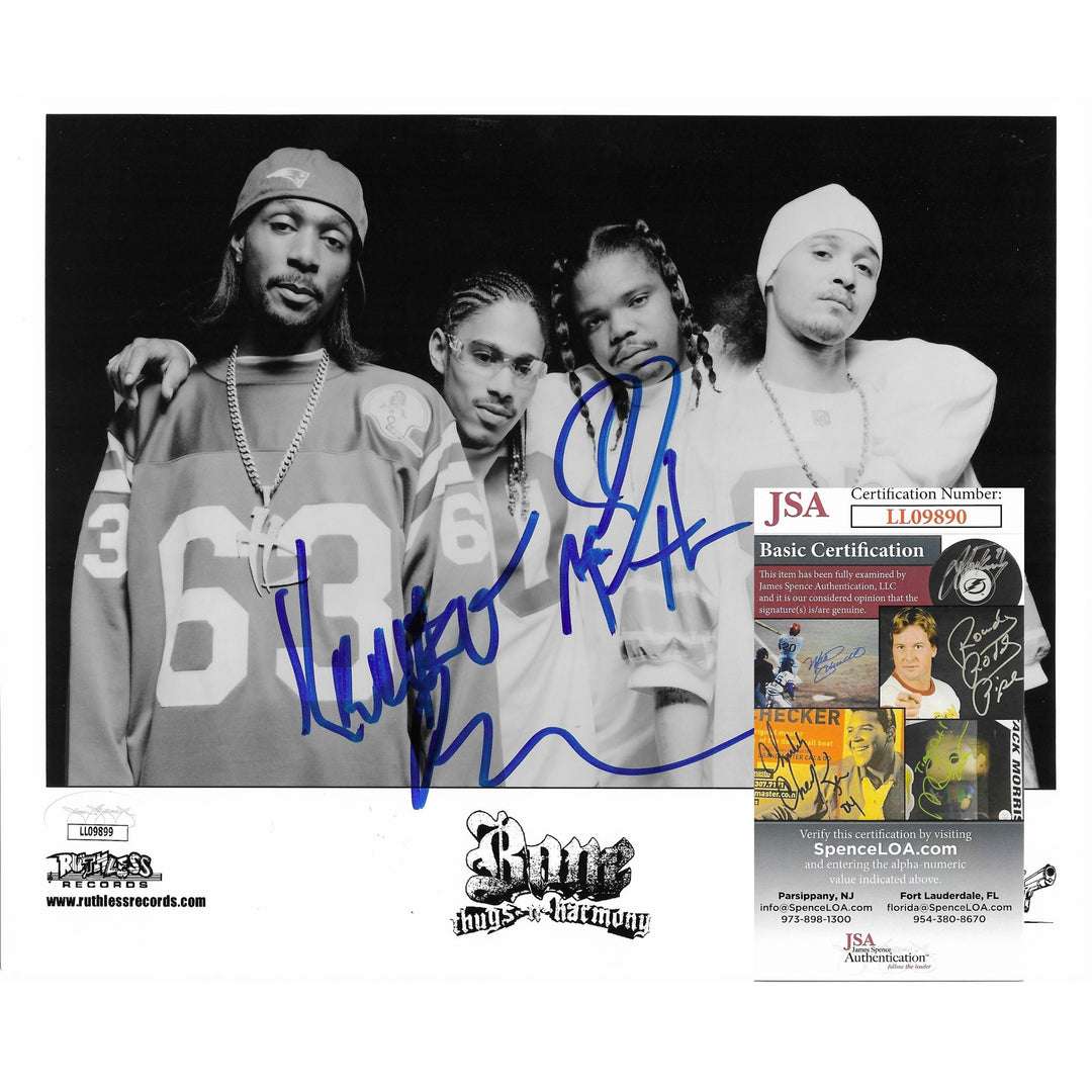 Bone Thugs N Harmony Signed Rap 8x10 Promotional Photo JSA Cert Krazyie and Wish
