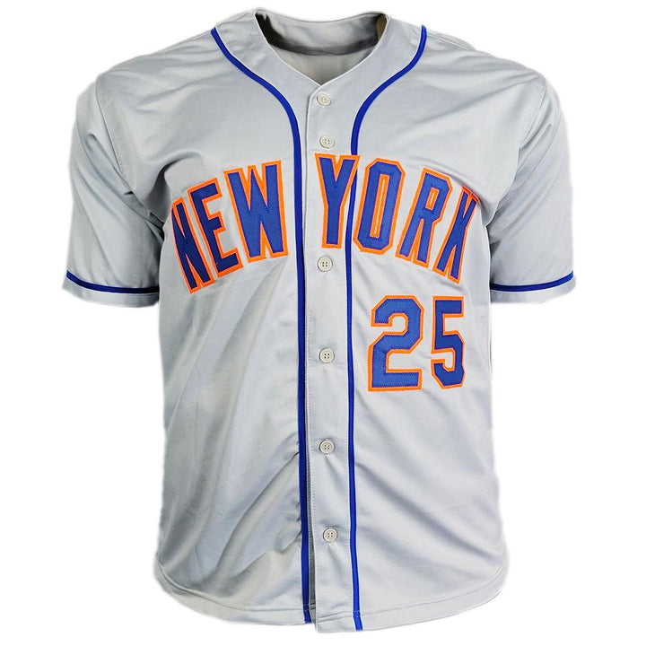 Bobby Bonilla Signed New York Grey Decal Baseball Jersey (JSA)