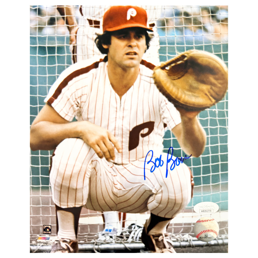 Bob Boone Signed Philadelphia Pose 4 Baseball 8x10 Photo (JSA)