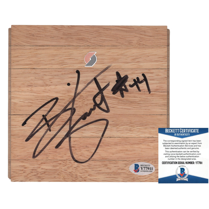 Brian Grant Signed Portland Trail Blazers Basketball Floor Board Beckett Authentic Auto COA