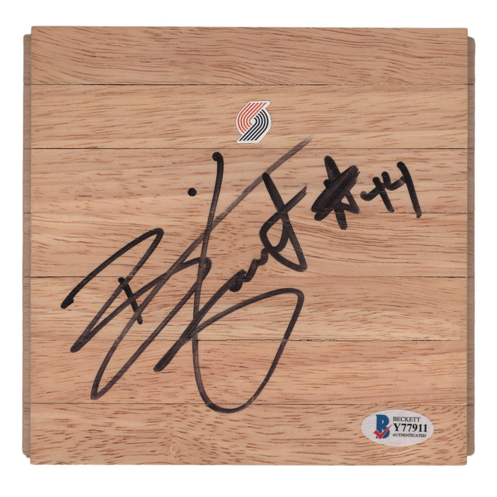 Brian Grant Signed Portland Trail Blazers Basketball Floor Board Beckett Authentic Auto COA