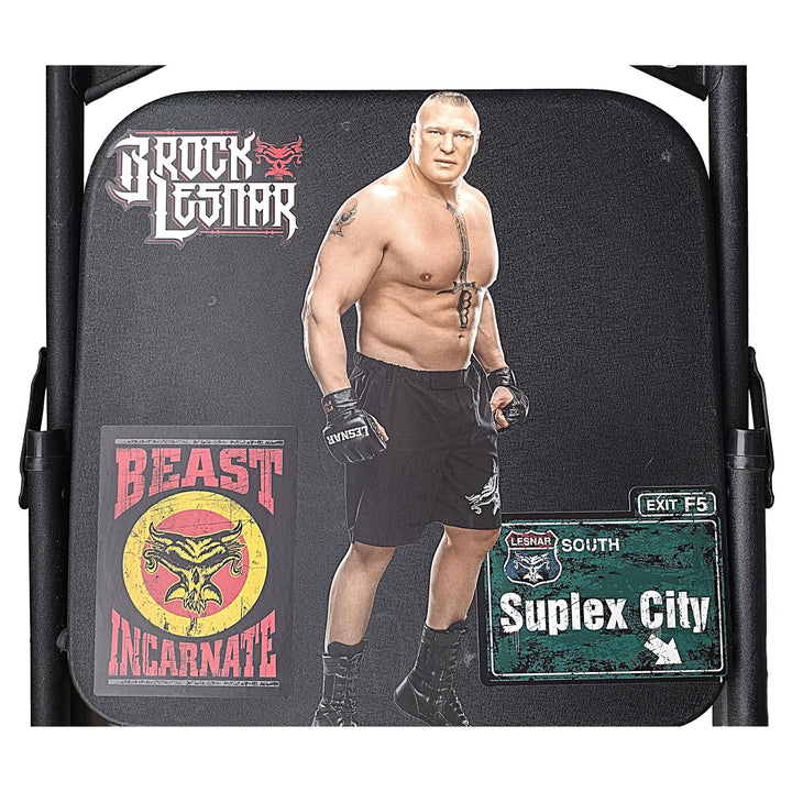 Brock Lesnar Signed Full Size Steel Metal Wrestling Chair WWE UFC JSA Authentic Auto Cert