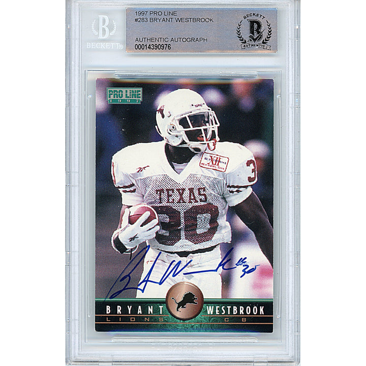 Bryant Westbrook Signed Texas Longhorns 1997 Pro Line Football Card Beckett Auth Auto
