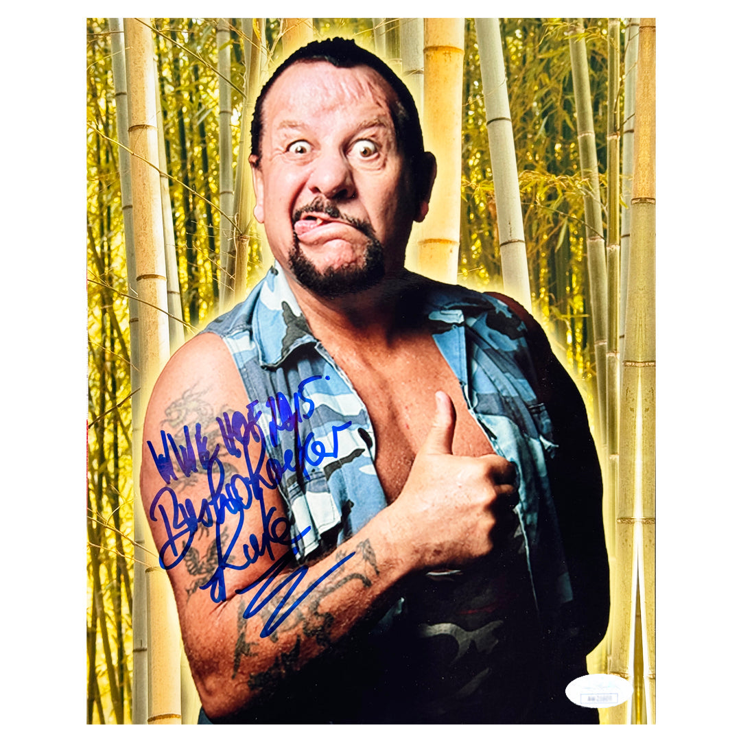 Bushwacker Luke Signed WWE HOF 2015 Inscription Pose 9 Wrestling Photo (JSA)