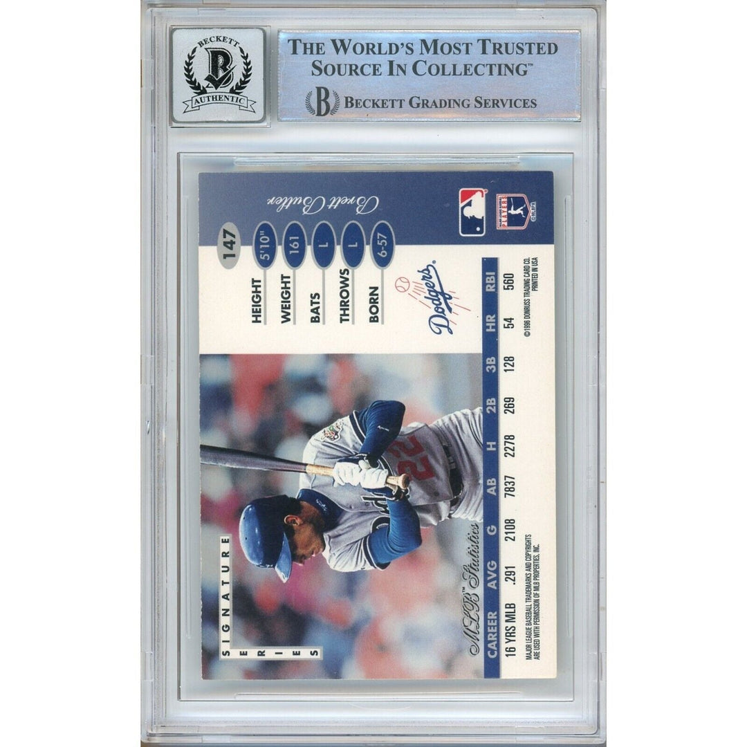 Brett Butler LA Dodgers Signed 1996 Leaf Signature Card BAS BGS Auto 10 Graded Slab
