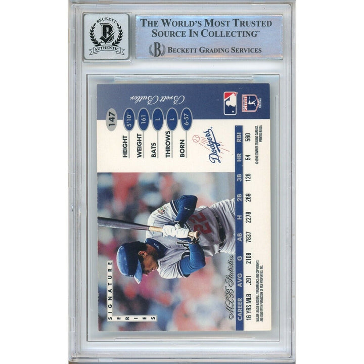 Brett Butler LA Dodgers Signed 1996 Leaf Signature Card BAS BGS Auto 10 Graded Slab