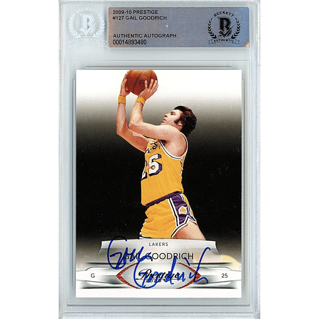 Gail Goodrich Los Angeles Lakers Signed 2009-10 Prestige Basketball Card Beckett Auth Auto