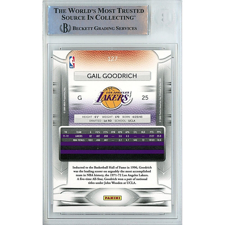 Gail Goodrich Los Angeles Lakers Signed 2009-10 Prestige Basketball Card Beckett Auth Auto