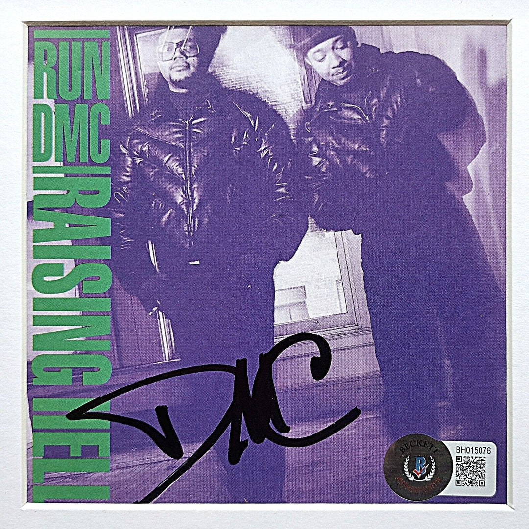 Run DMC Darryl McDaniels Autograph Raising Hell CD Album Cover Framed Beckett COA