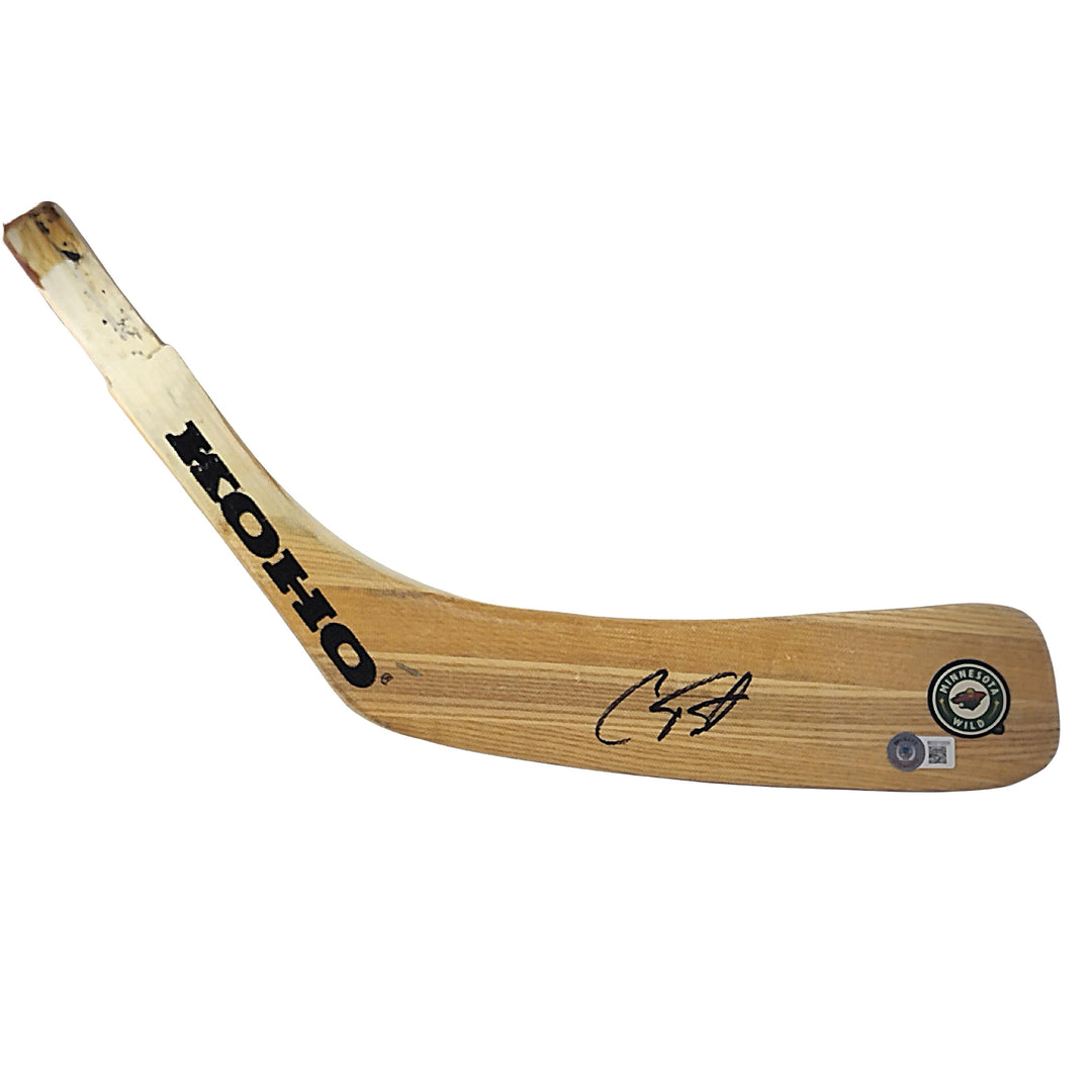 Cam Talbot Signed Minnesota Wild Hockey Stick Blade, Proof Photo, Beckett Authentic COA