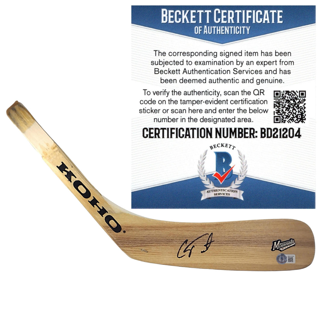 Cam Talbot Signed Minnesota Wild Hockey Stick Blade, Proof Photo, Beckett Auth Auto COA