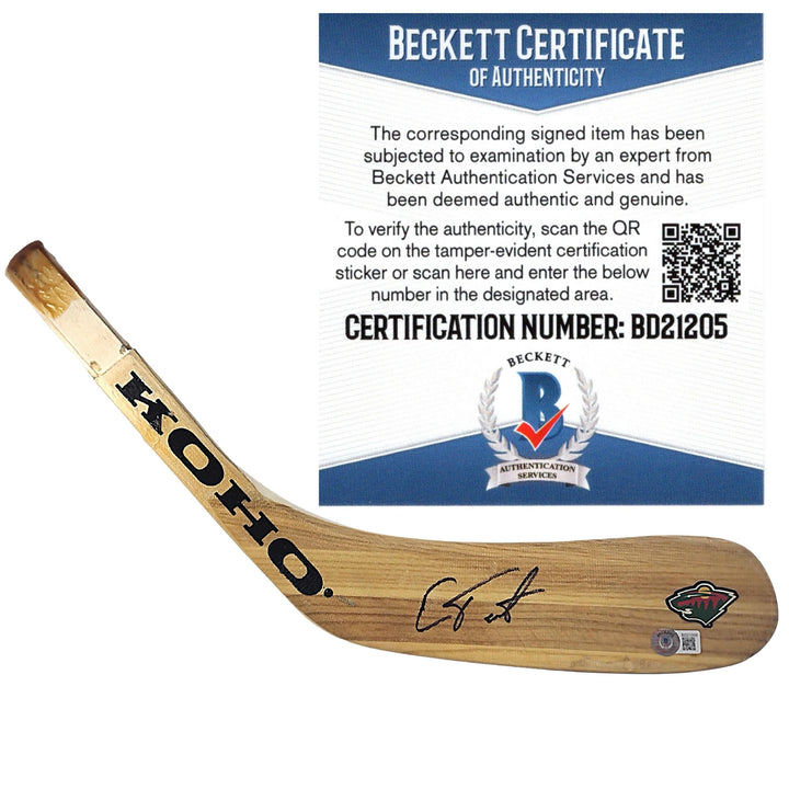Cam Talbot Autographed Minnesota Wild Hockey Stick Blade, Proof Photo, Beckett Auth COA