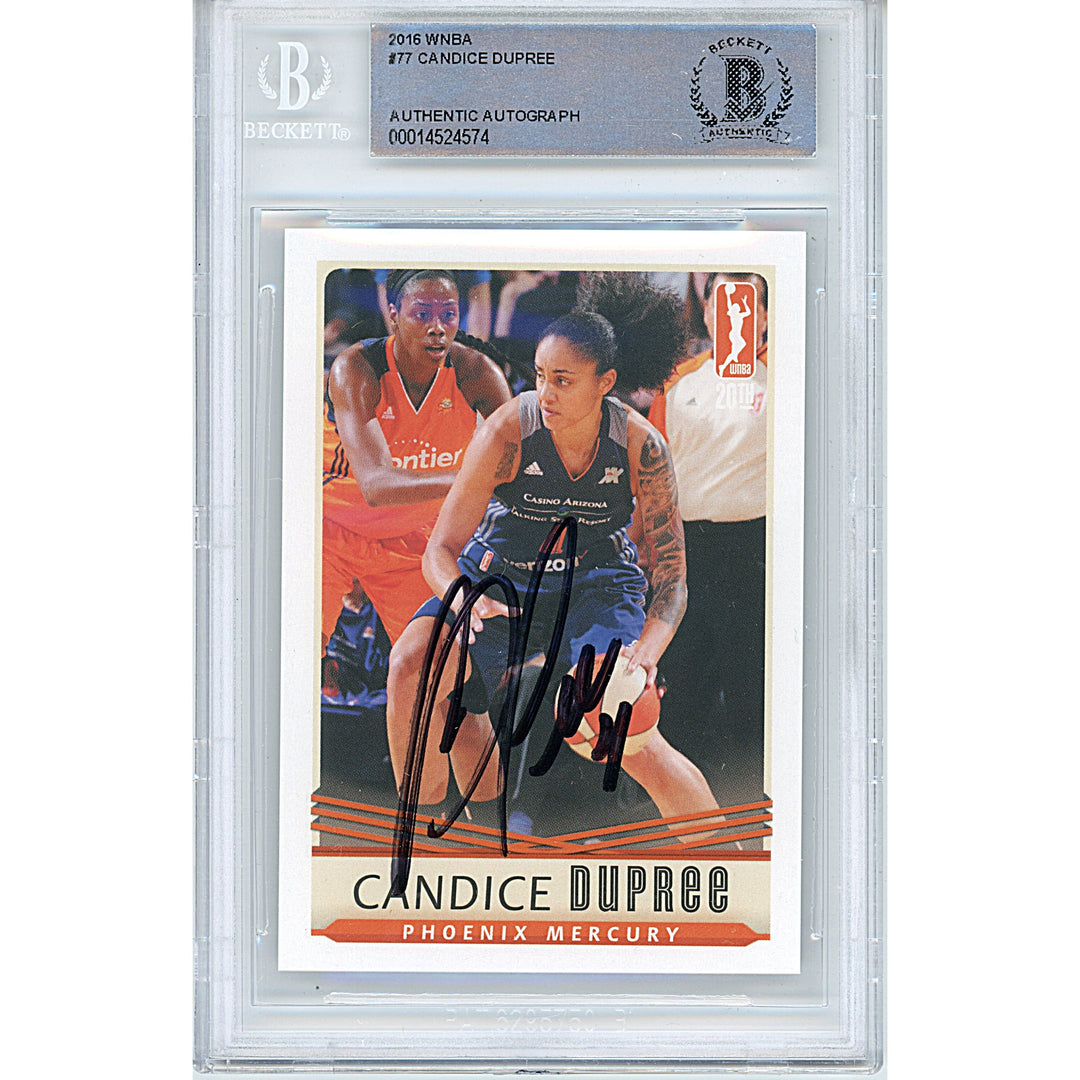 Candice Dupree Autographed Phoenix Mercury 2016 WNBA Basketball Card Beckett Slab