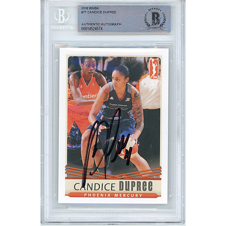 Candice Dupree Autographed Phoenix Mercury 2016 WNBA Basketball Card Beckett Slab