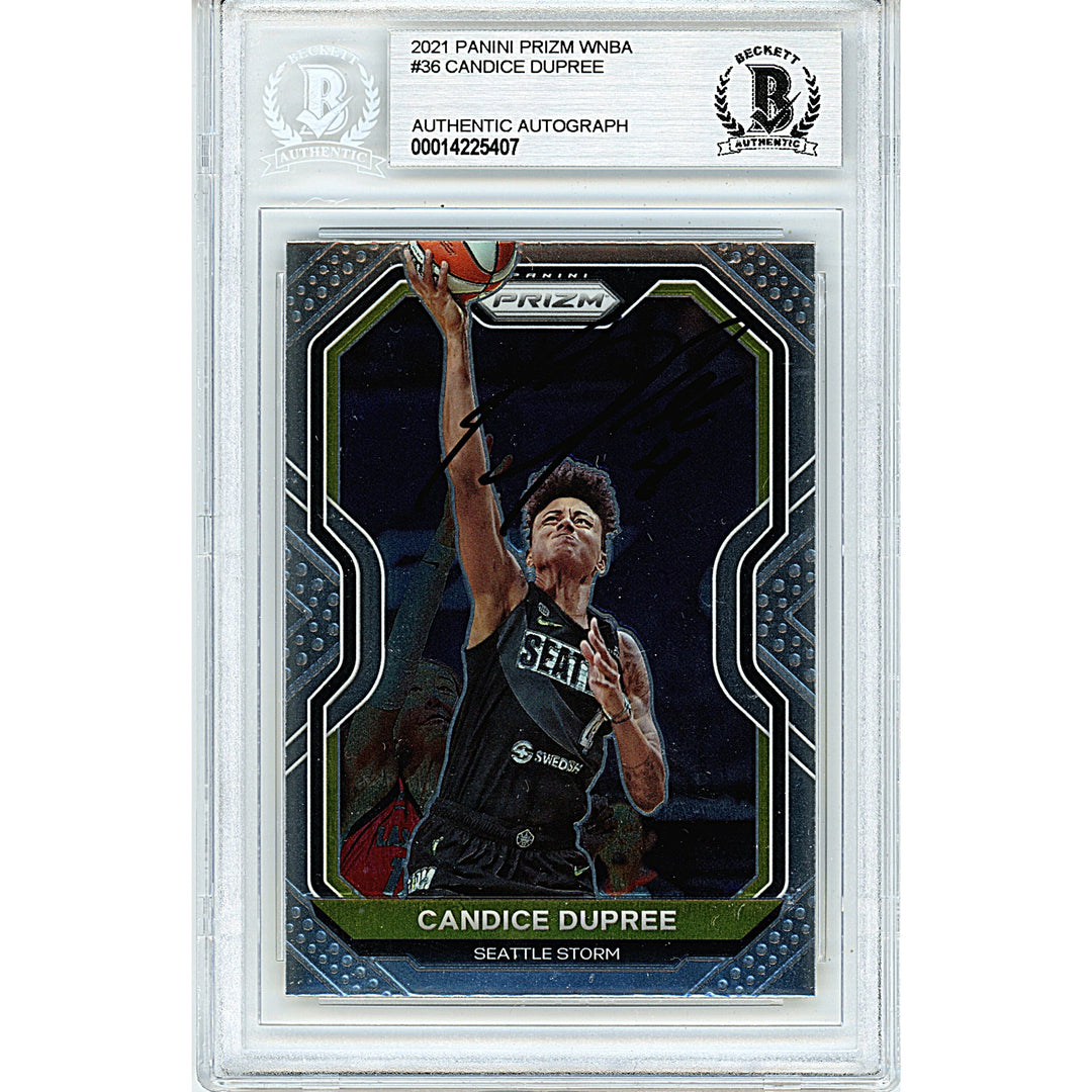 Candice Dupree Signed Seattle Storm 2021 Panini Prizm WNBA Basketball Card Beckett Slab
