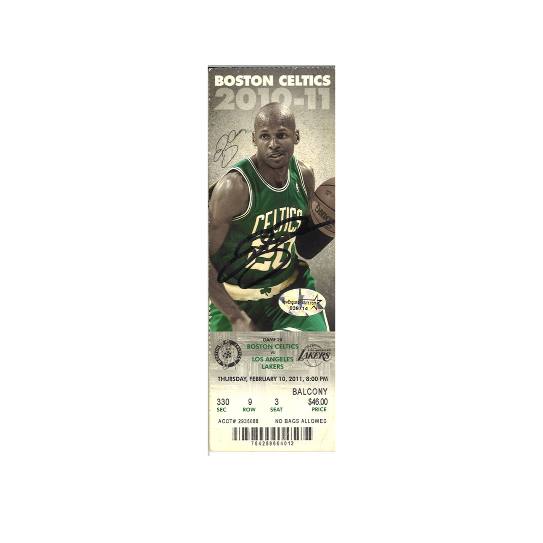Ray Allen Boston Celtics Autographed 3 Point Record 2/10/22 Ticket Stub New England Holo