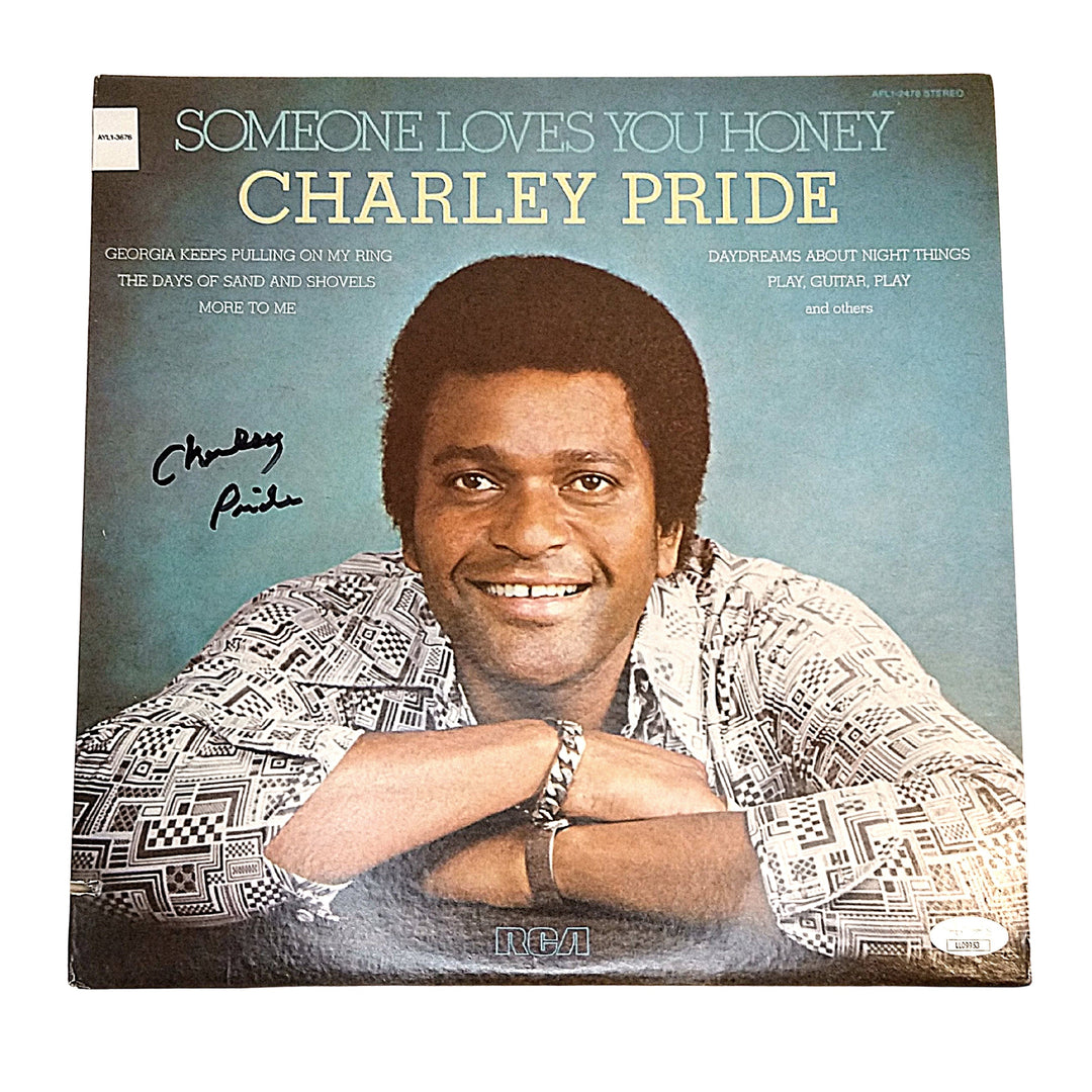 Charley Pride Signed Somebody Loves You Honey Vinyl LP Record Album JSA Cert Framed