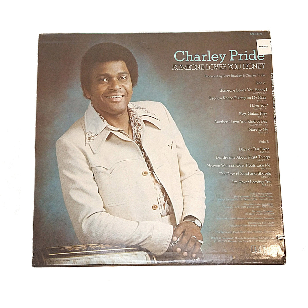 Charley Pride Signed Somebody Loves You Honey Vinyl LP Record Album JSA Cert Framed