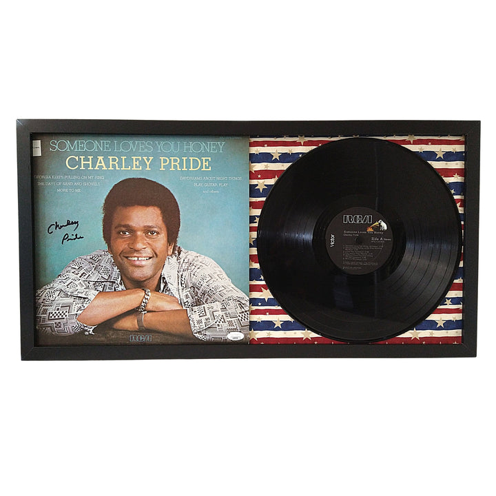 Charley Pride Signed Somebody Loves You Honey Vinyl LP Record Album JSA Cert Framed