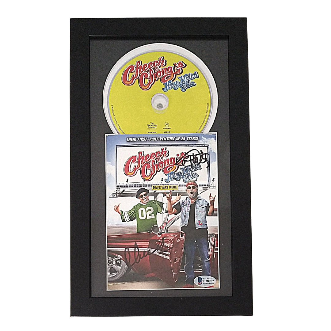 Cheech and Chong Autographed Hey Watch This DVD Cover Framed Beckett BAS S38702