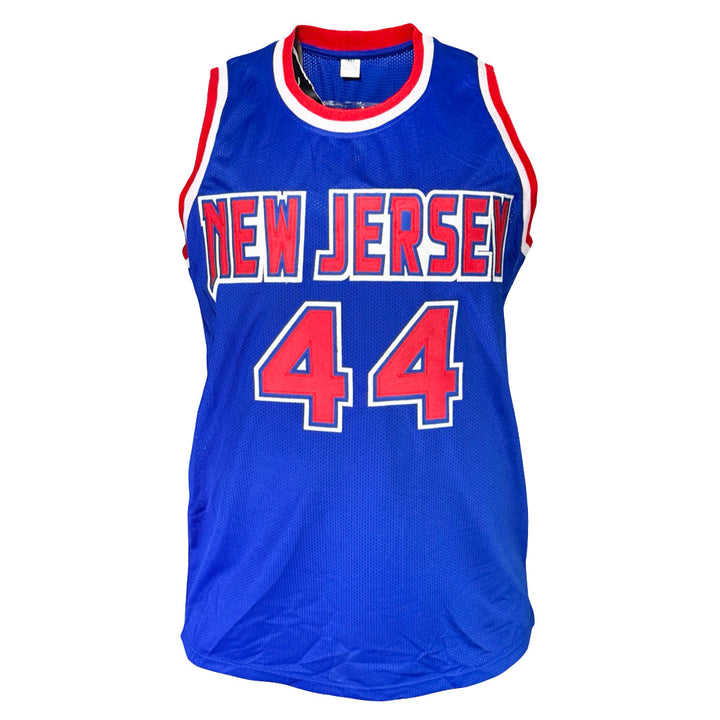Derrick Coleman Signed New Jersey Royal Blue Basketball Jersey (Beckett)