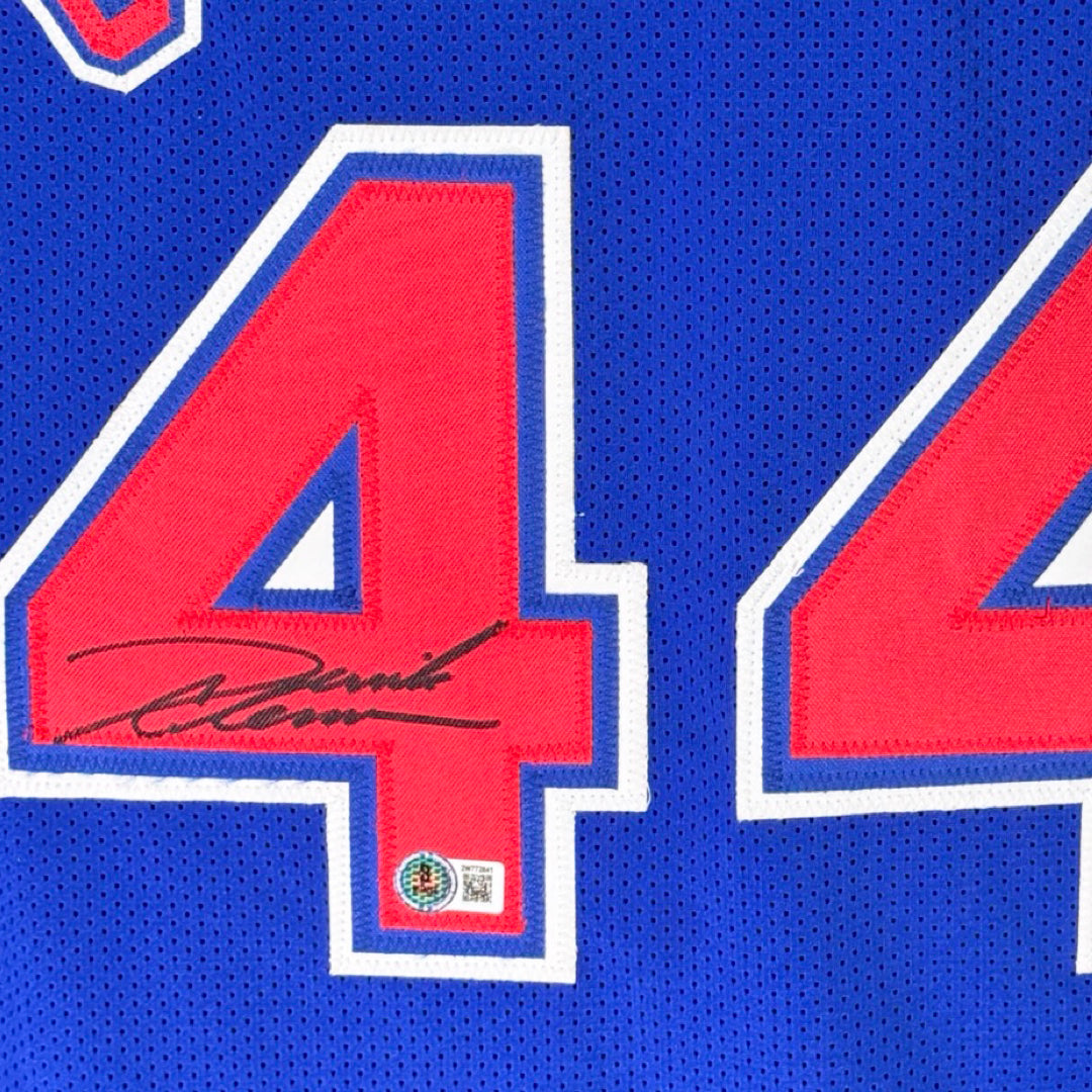 Derrick Coleman Signed New Jersey Royal Blue Basketball Jersey (Beckett)