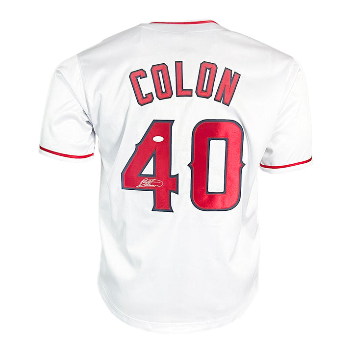Bartolo Colon Signed Anaheim White Baseball Jersey (JSA)
