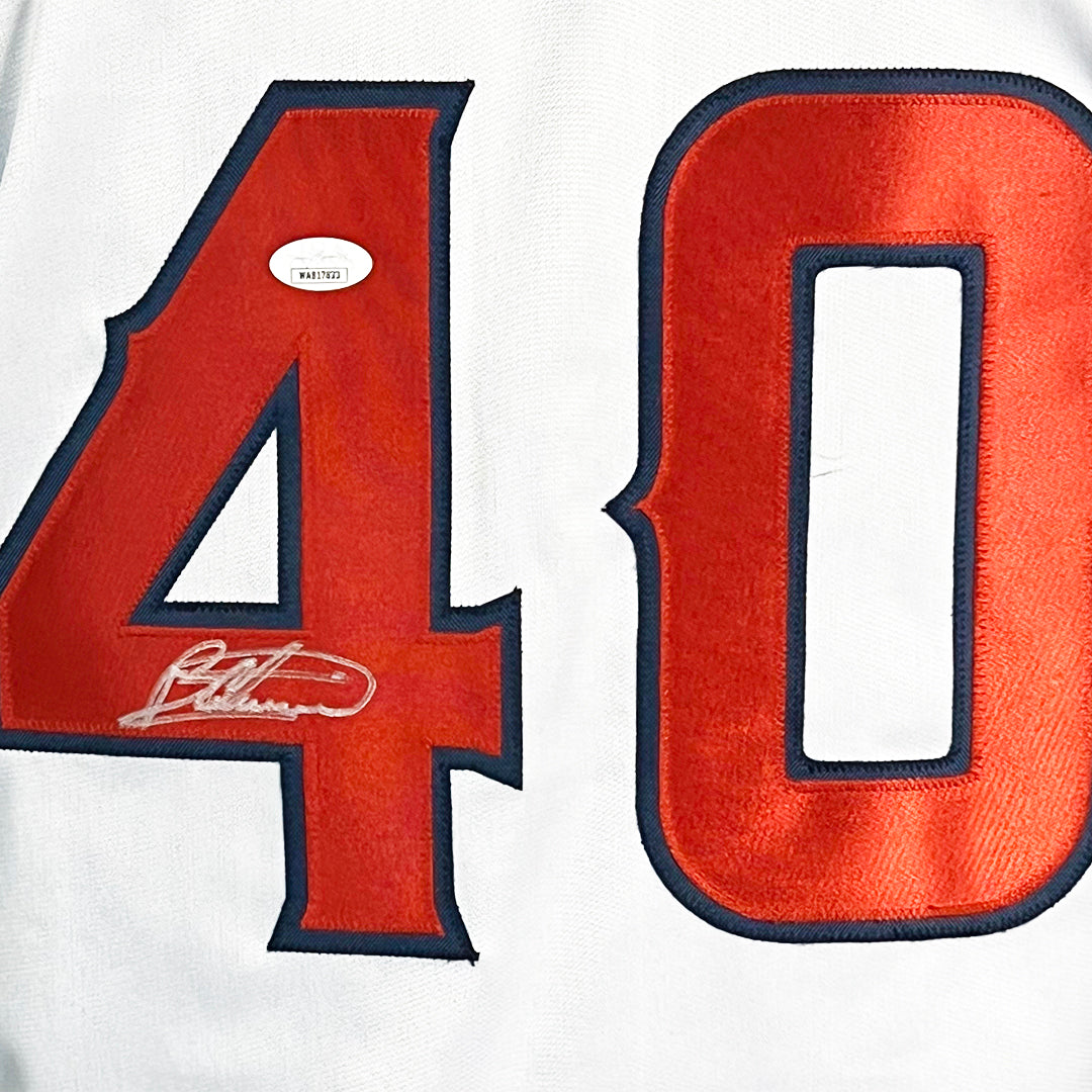 Bartolo Colon Signed Anaheim White Baseball Jersey (JSA)