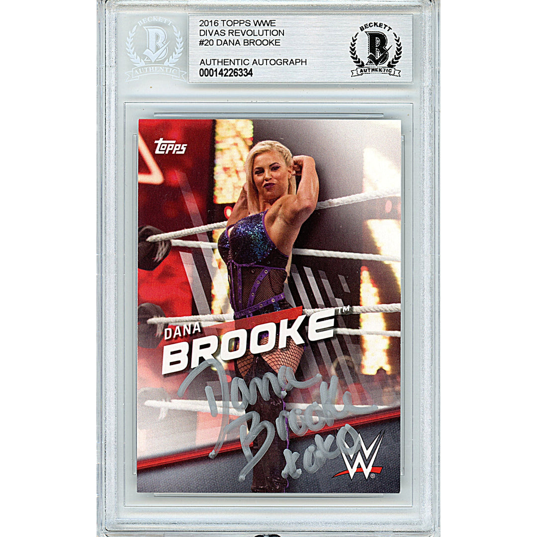 Dana Brooke Signed 2016 Topps WWE Divas Revolution Wrestling Card Beckett Auth Auto Slab