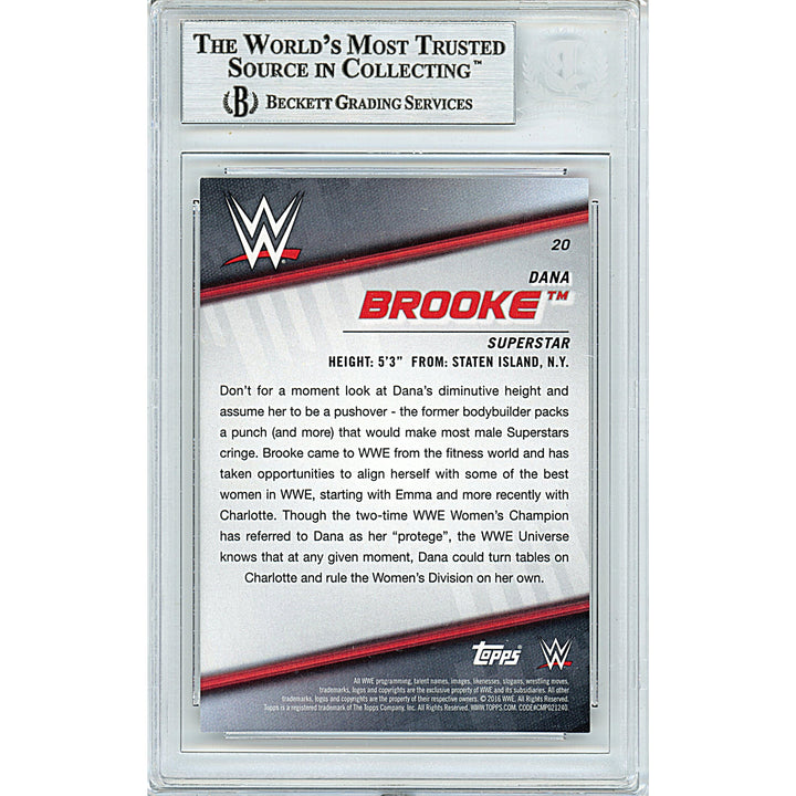Dana Brooke Signed 2016 Topps WWE Divas Revolution Wrestling Card Beckett Auth Auto Slab