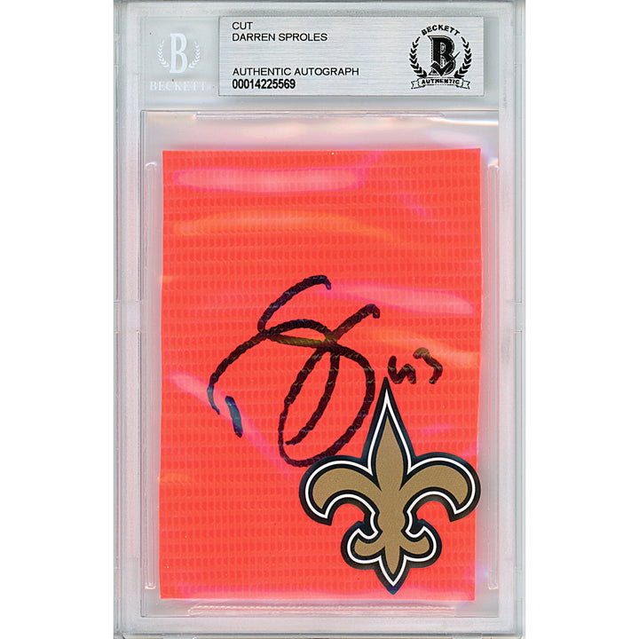 Darren Sproles Signed New Orleans Saints Football Pylon Piece Sig Cut Beckett Auth Auto Slab