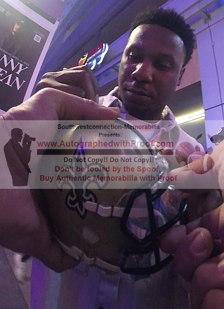 Darren Sproles New Orleans Saints Signed Mini Football Helmet Beckett Authentic Proof