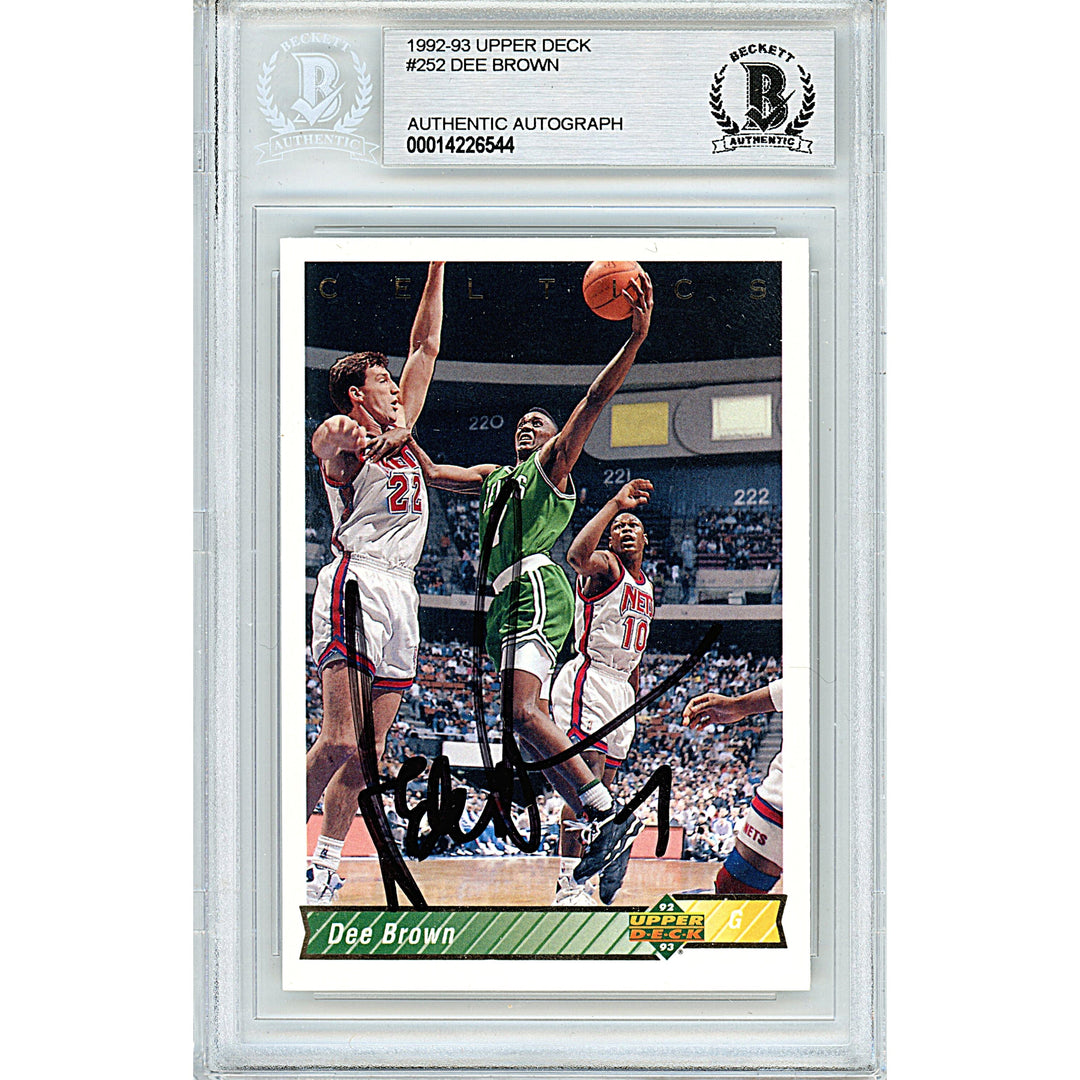 Dee Brown Signed Boston Celtics 1992-1993 Upper Deck Basketball Card Beckett Auth Auto