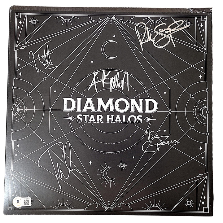 Def Leppard Signed Diamond Star Halos Vinyl Record Album Flat Beckett Authentic Auto COA