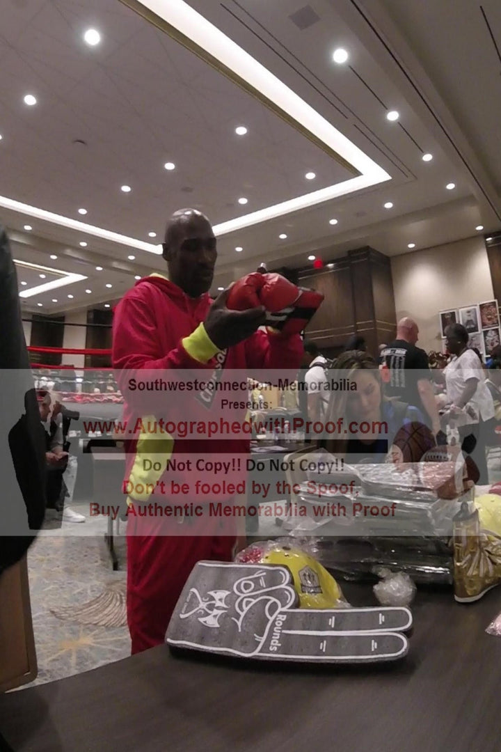 Demarcus Chop Chop Corley Signed Everlast Red Boxing Glove Proof Photo Beckett COA