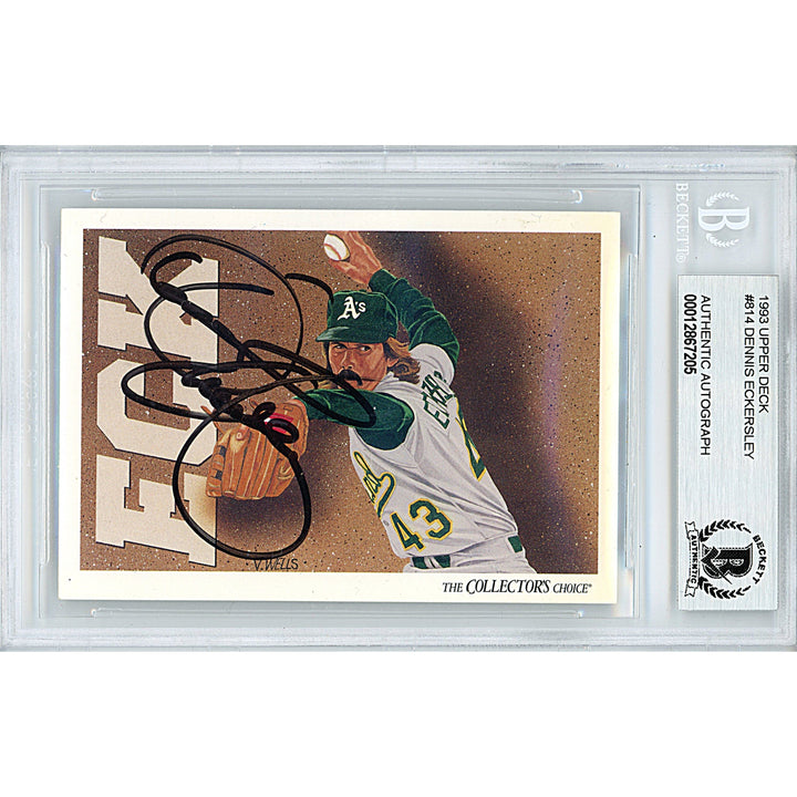 Dennis Eckersley Signed Oakland Athletics 1993 Upper Deck Baseball Card Beckett Slabbed