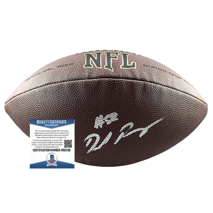 Denzel Perryman Signed NFL Football, Los Angeles Chargers, Las Vegas Raiders, Beckett COA