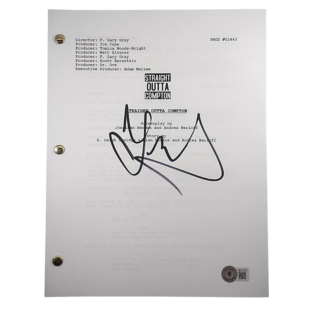 DJ Yella Signed N.W.A. 'Straight Outta Compton' Full Movie Script Beckett Authentic Cert